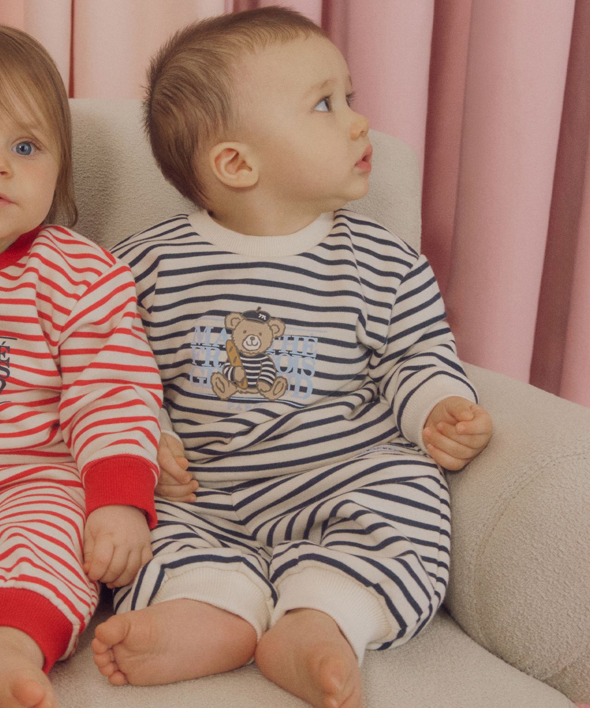 마리떼 키즈(MARITHÉ KIDS) BABY STRIPED SWEAT JOGGER PANTS navy