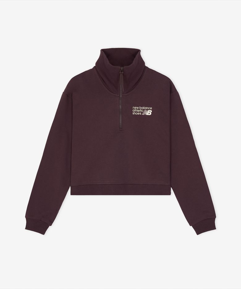 NBNCG4V822 / WOMEN 프리미엄 로고 반집업 (BURGUNDY)