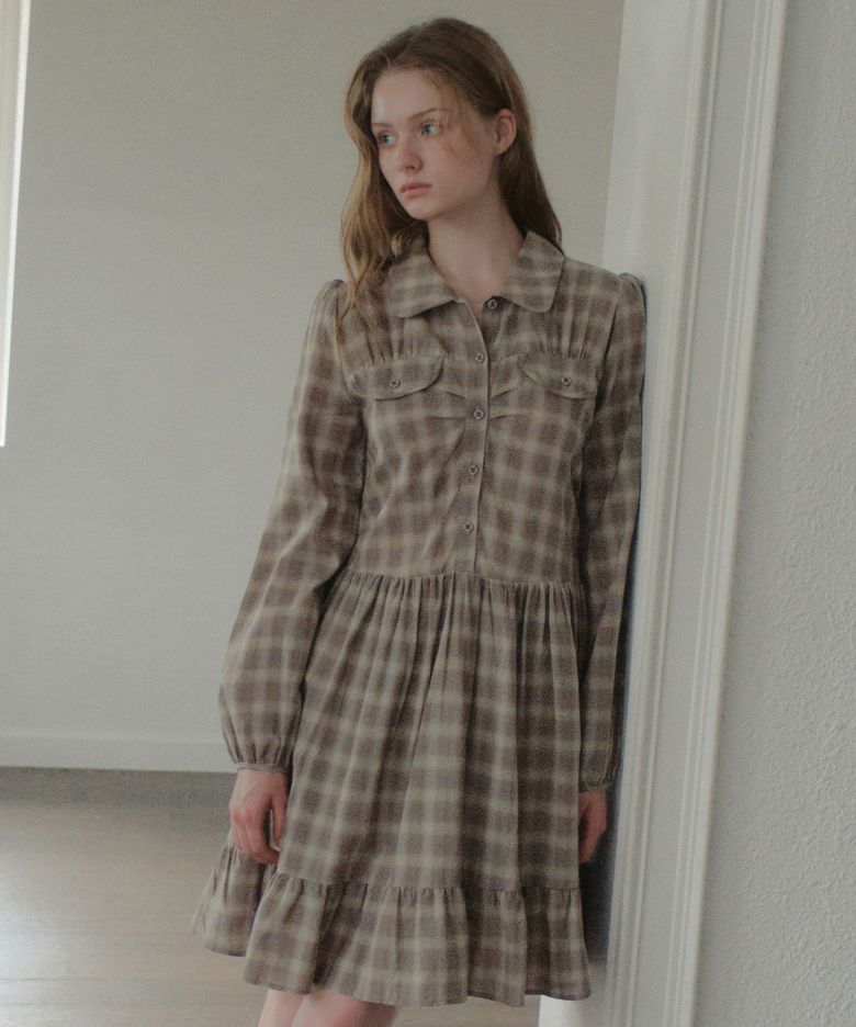 Prim Midi Tiered Dress_Khaki(OB6OP08)