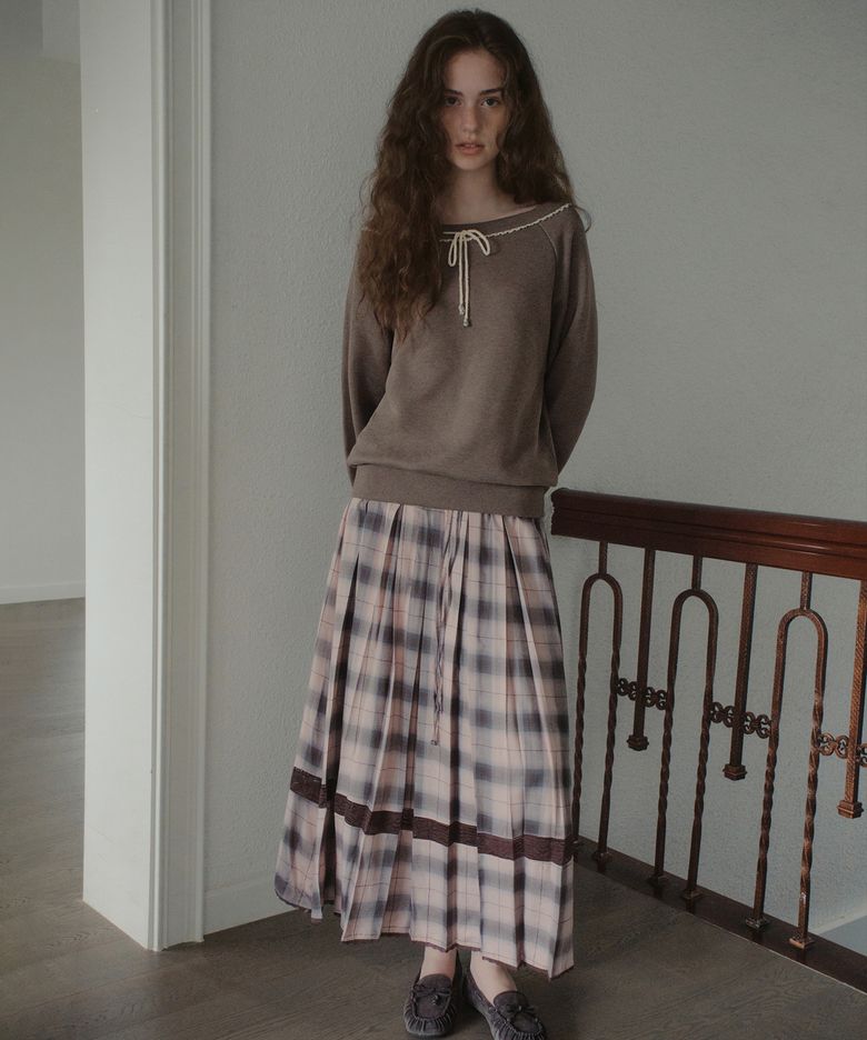 Bonnie Check Pleated Skirt_Pink(OB6SK17)
