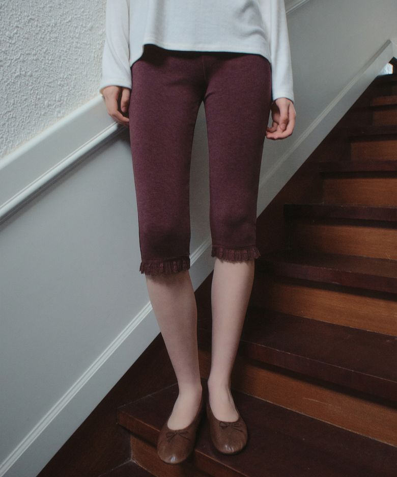 Dew Lace Capri Pants_Wine(OB6PT08)