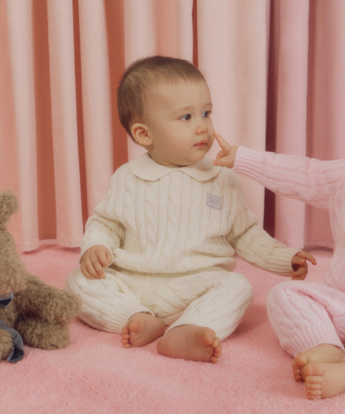 마리떼 키즈(MARITHÉ KIDS) BABY CABLE KNIT SET-UP ivory