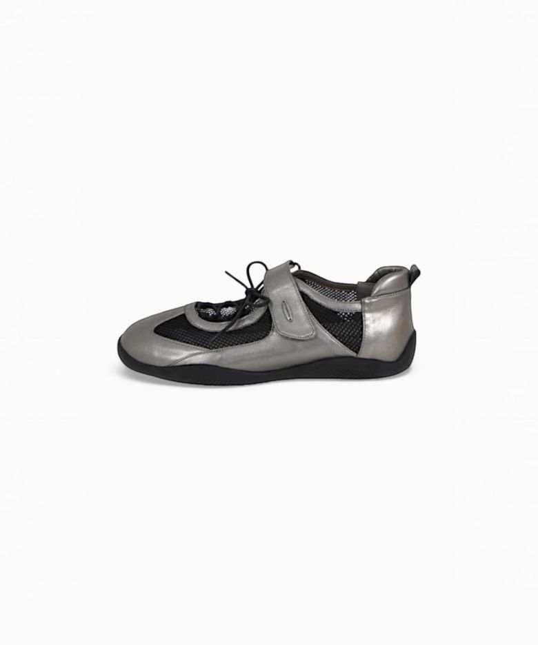 MESH RIBBON SANDALS DARK SILVER