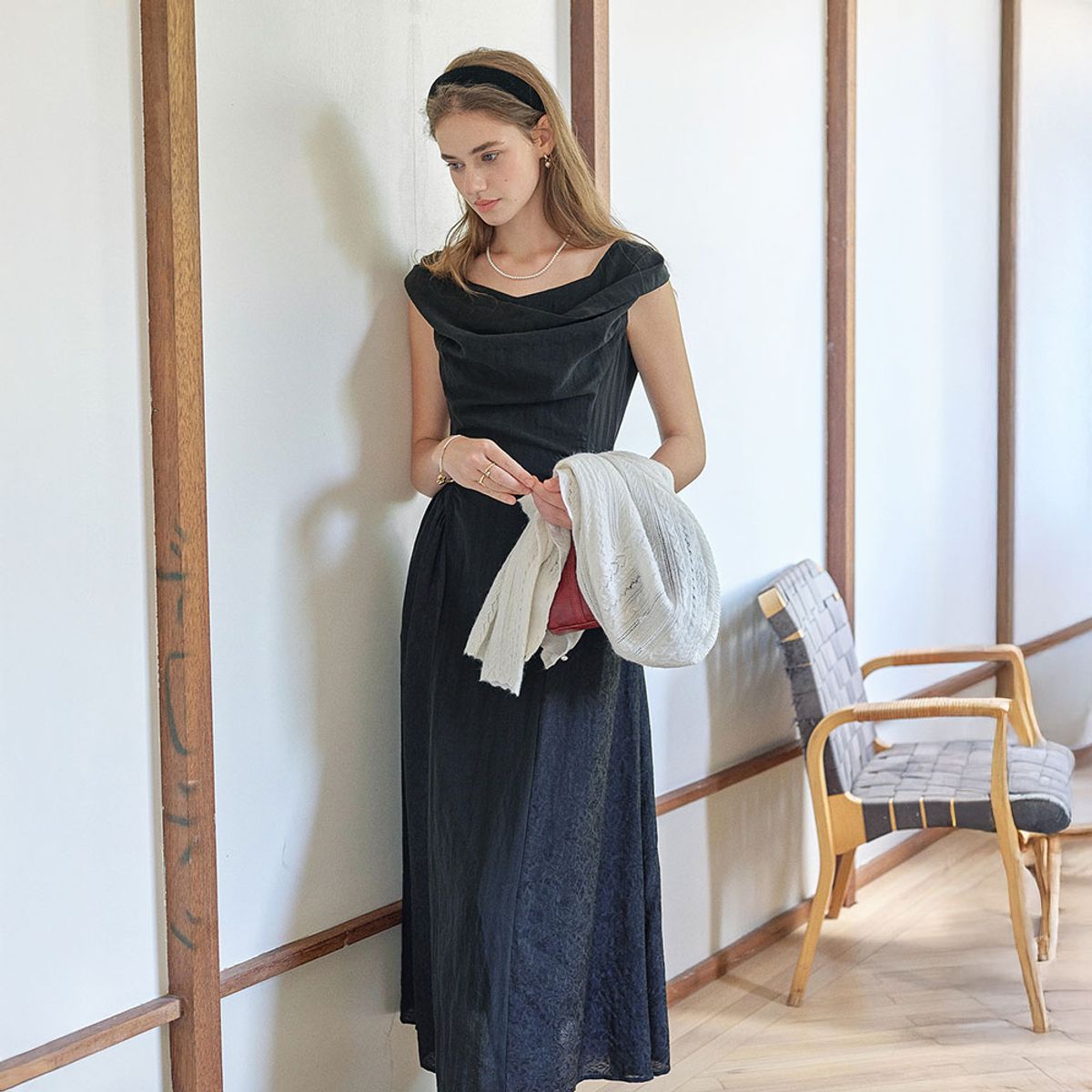 심플레트로(SIMPLE RETRO) SR_Black hepburn long dress