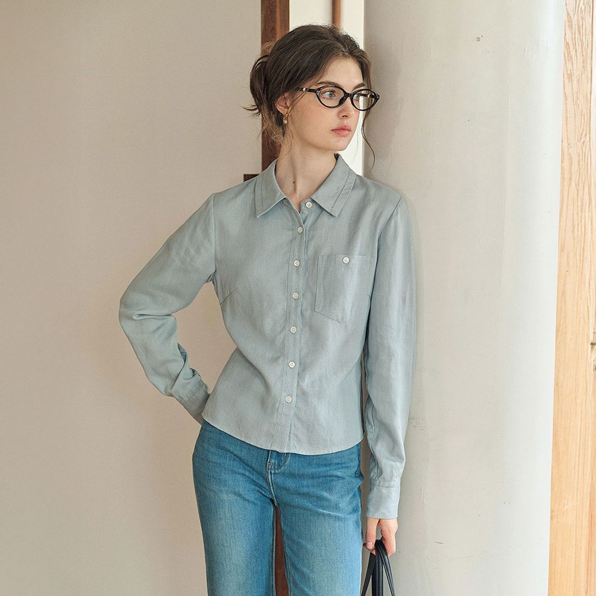 심플레트로(SIMPLE RETRO) SR_High-end slim fit shirt_2color