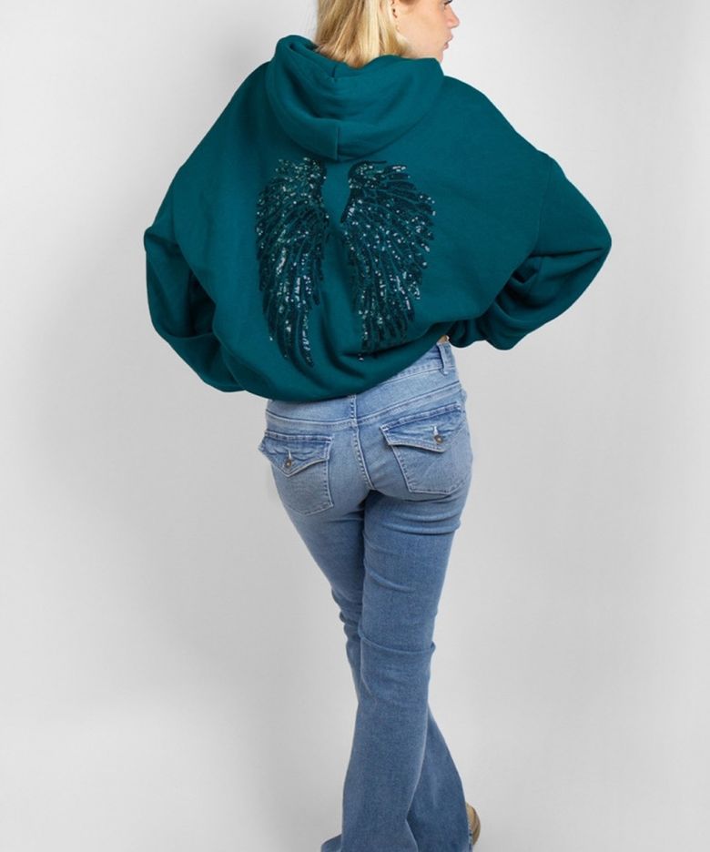 Sequin Wings Sweatshirt (FORREST GREEN )