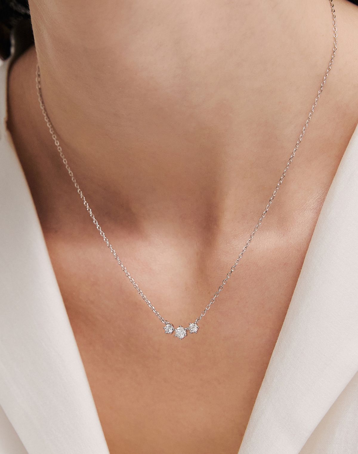 이에르로르(HYERES LOR) 에센스 실버(W) 랩다이아 로즈레 목걸이  0.1/0.2ct HL4N68472W9420