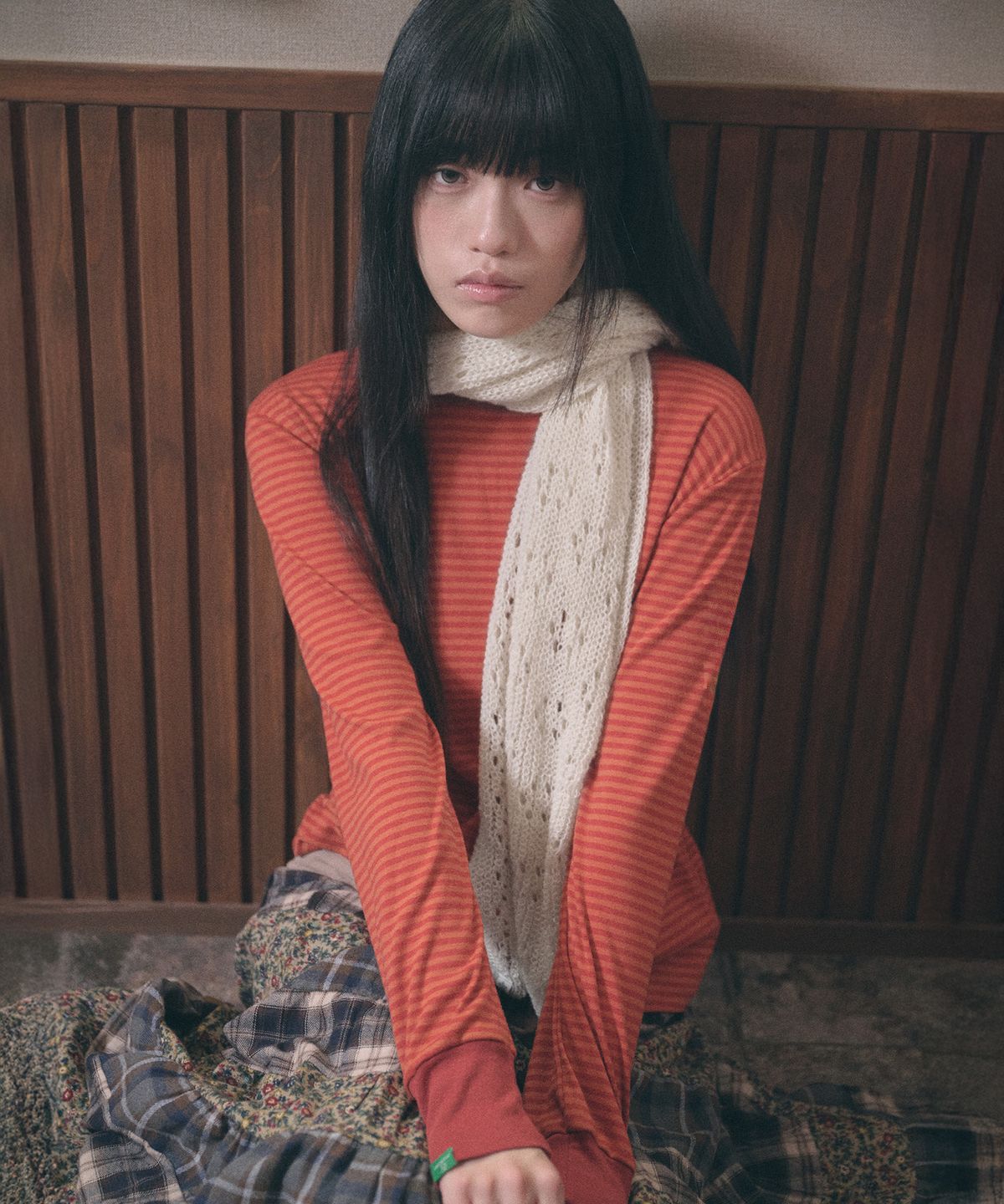 키이비(KIIBI) nostalgic knit muffler ivory