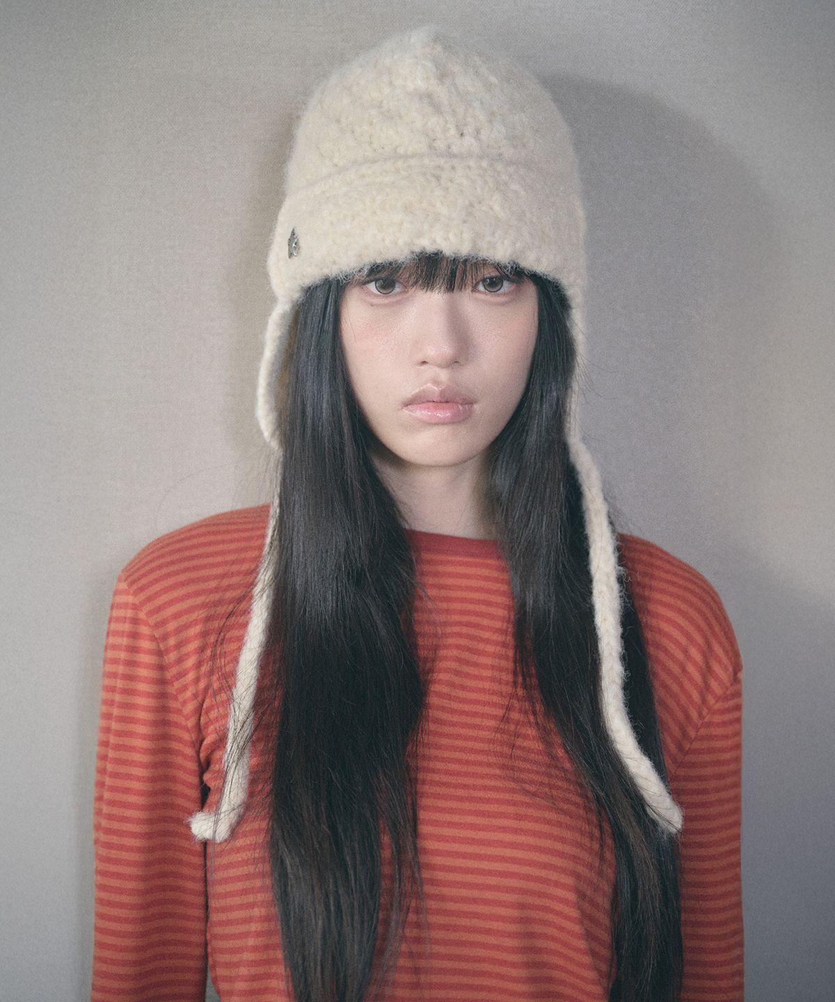 키이비(KIIBI) handmade crochet trooper hat cream