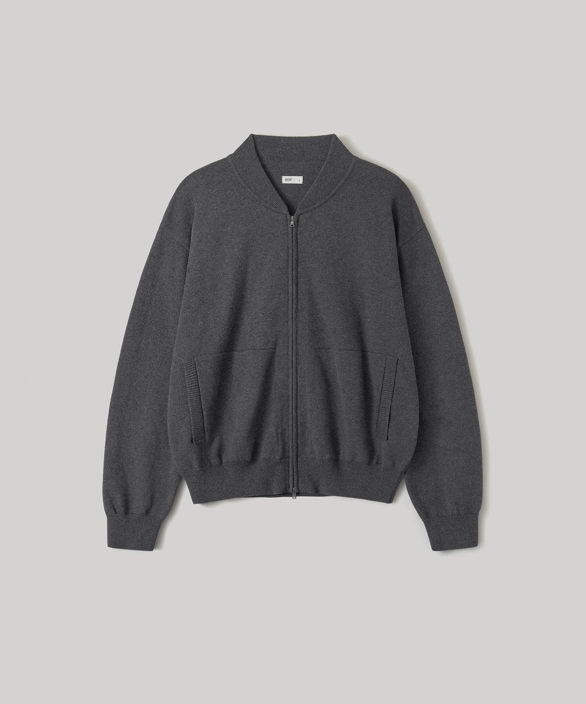 어나더 오피스(ANOTHER OFFICE) Aviator Knit Blouson (Charcoal)