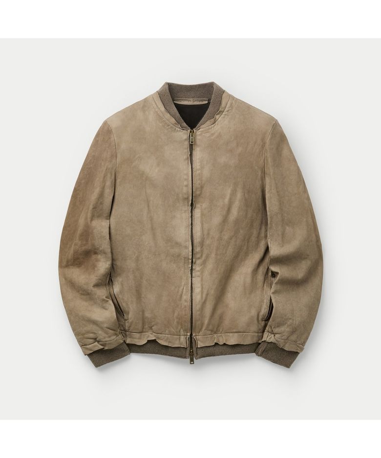 SALVATORE SANTORO ZIP-UP LEATHER BOMBER SVUDW26002BEX