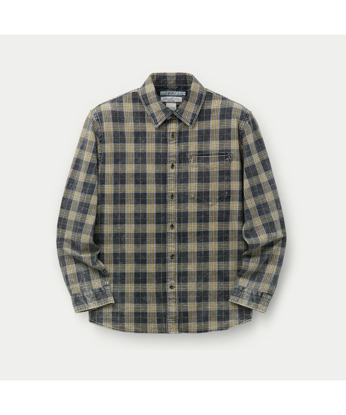 시리즈(SERIES) [ISLAND DENIM] 워싱 옐로우 체크 셔츠(릴렉스핏) SASFW26431YEX