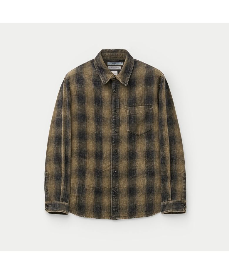[ISLAND DENIM] 워싱 카키 체크셔츠(릴렉스핏) SASFW26421KHX