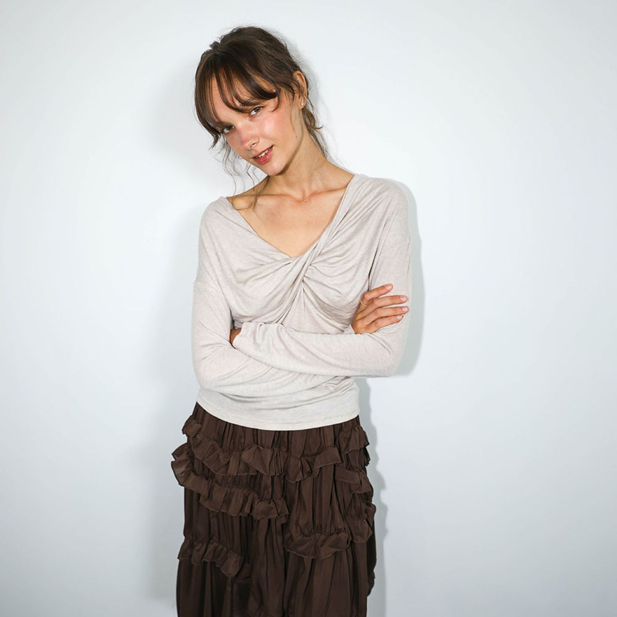 던드롭(DUNDROP) DD_Twist front drape top