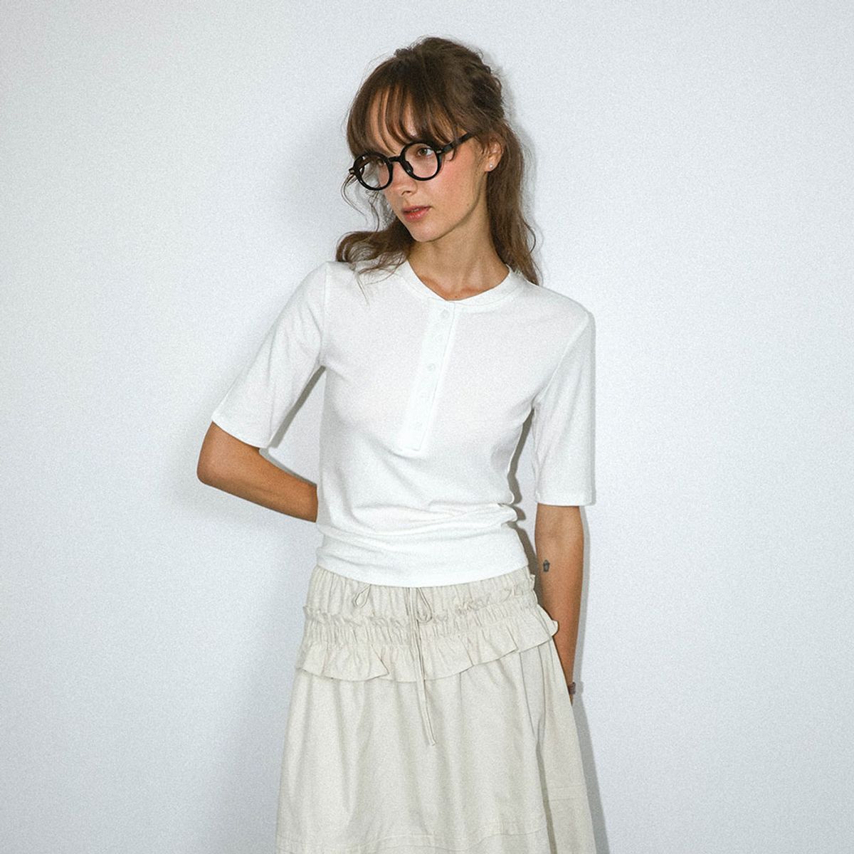 던드롭(DUNDROP) DD_Half button fitted top