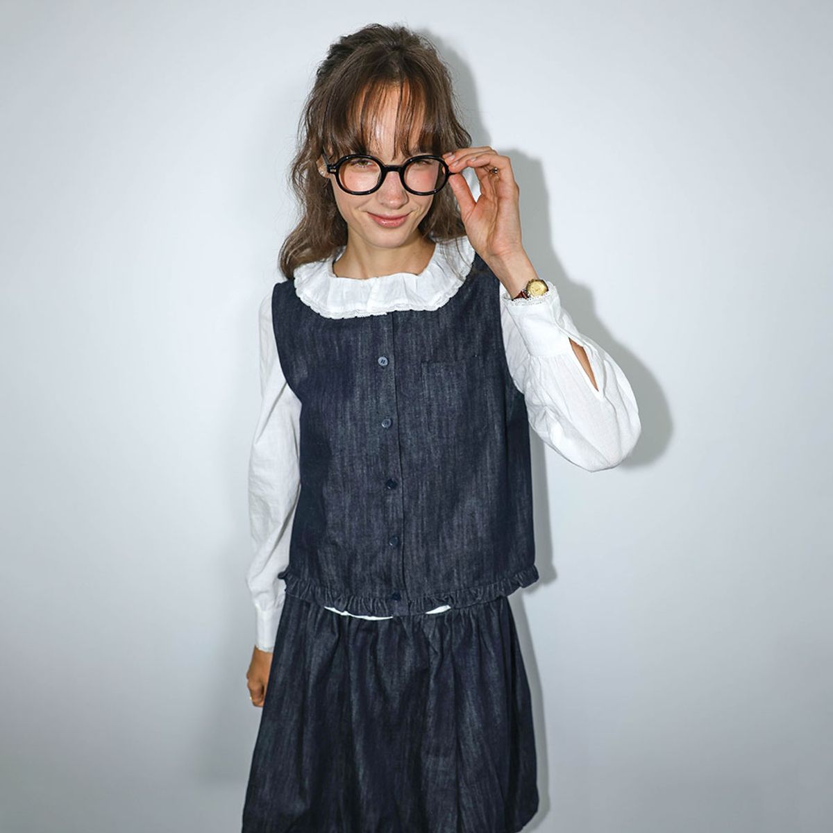 던드롭(DUNDROP) DD_Button-up denim vest