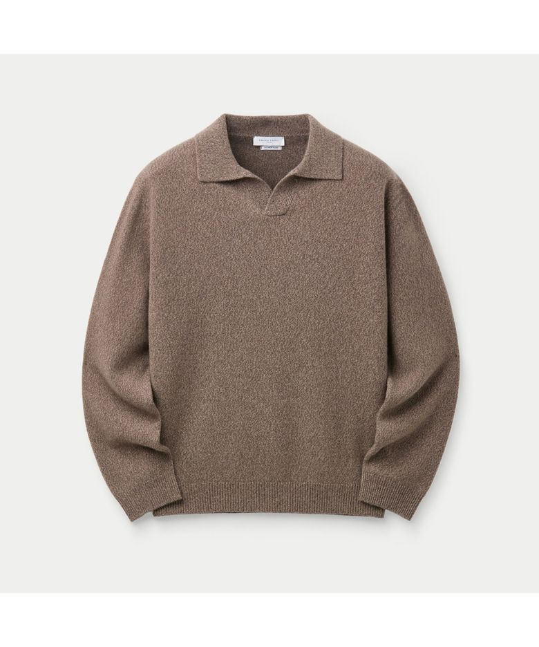 DANIELE FIESOLI EXTRAFINE MERINOS WOOL CASHMERE POLO SWEATER SOWAW26054BRX