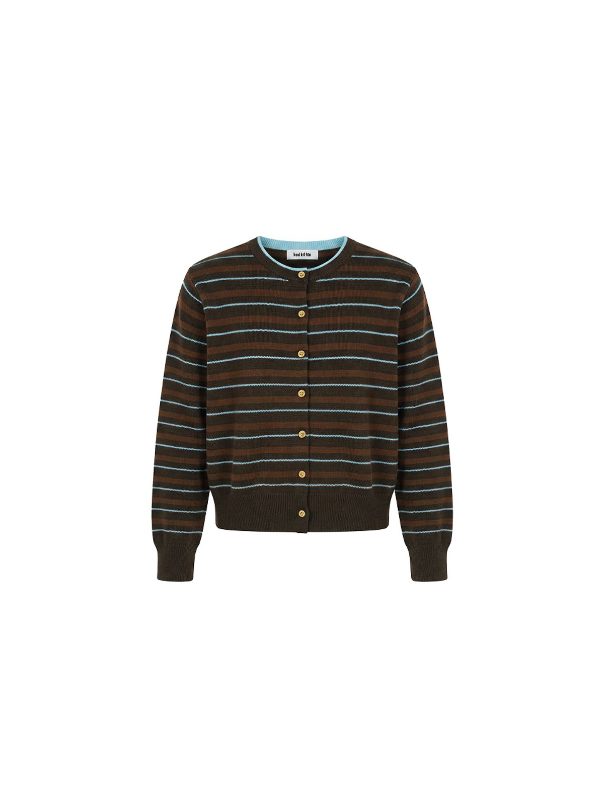 쿨키튼(KOOLKITTEN) Mixed Stripe Button  Knit Cardigan 2colors