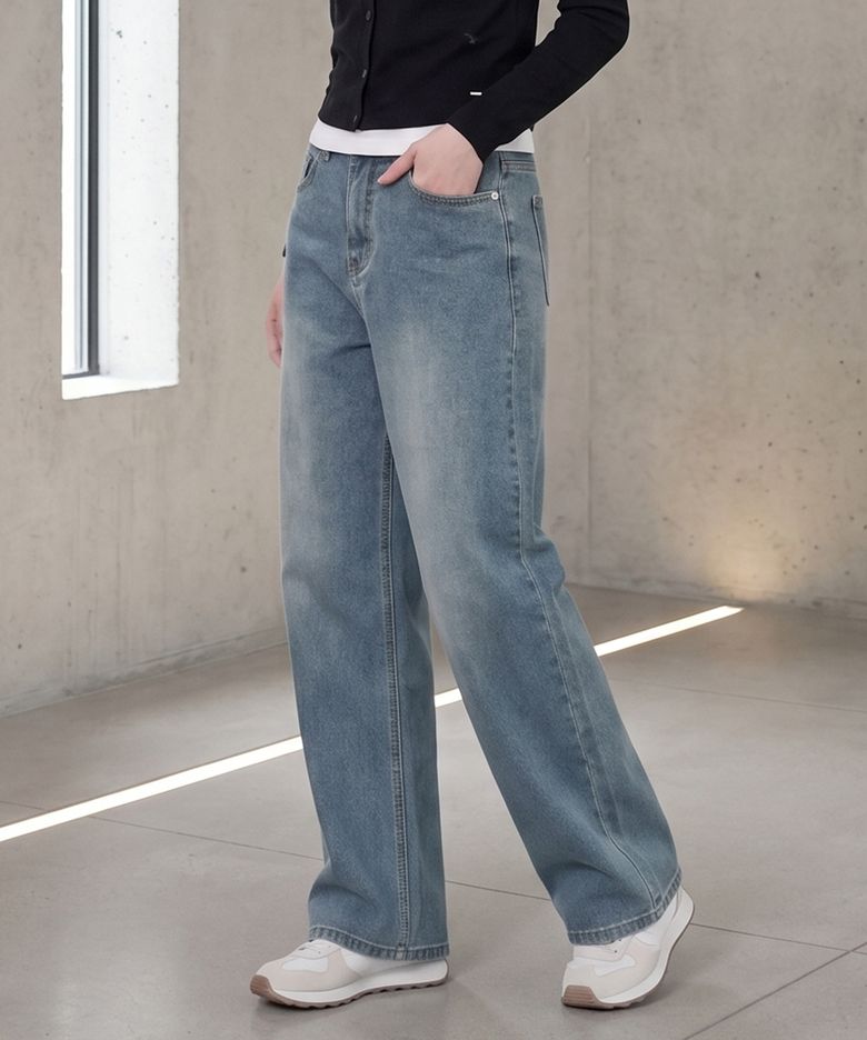 여성 울트라 소프트 워싱 와이드 데님팬츠_247(10580-155-601-10)
