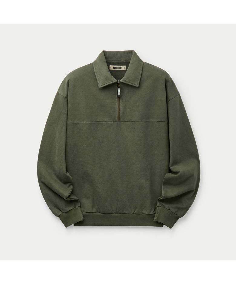 WOODBIRD WBLoke Washed Zip Polo SOTAW26051KHX