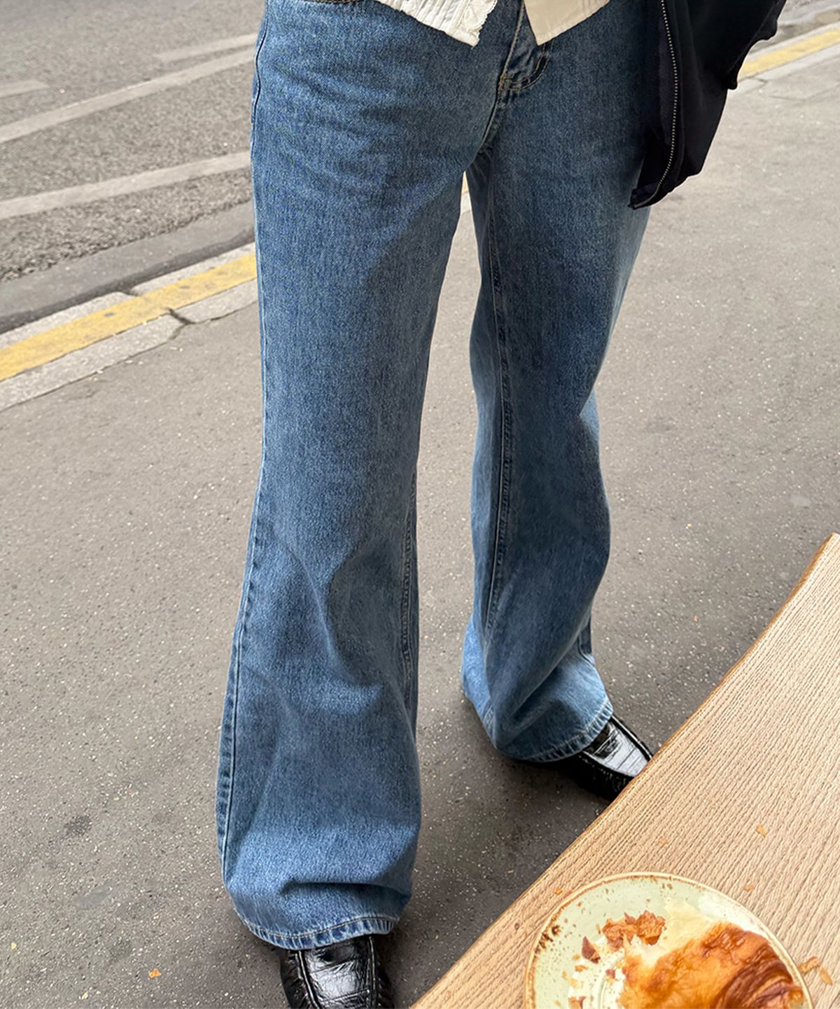 호와스(HOWUS) DEEP LOW JEAN (DAMAGE BLUE)