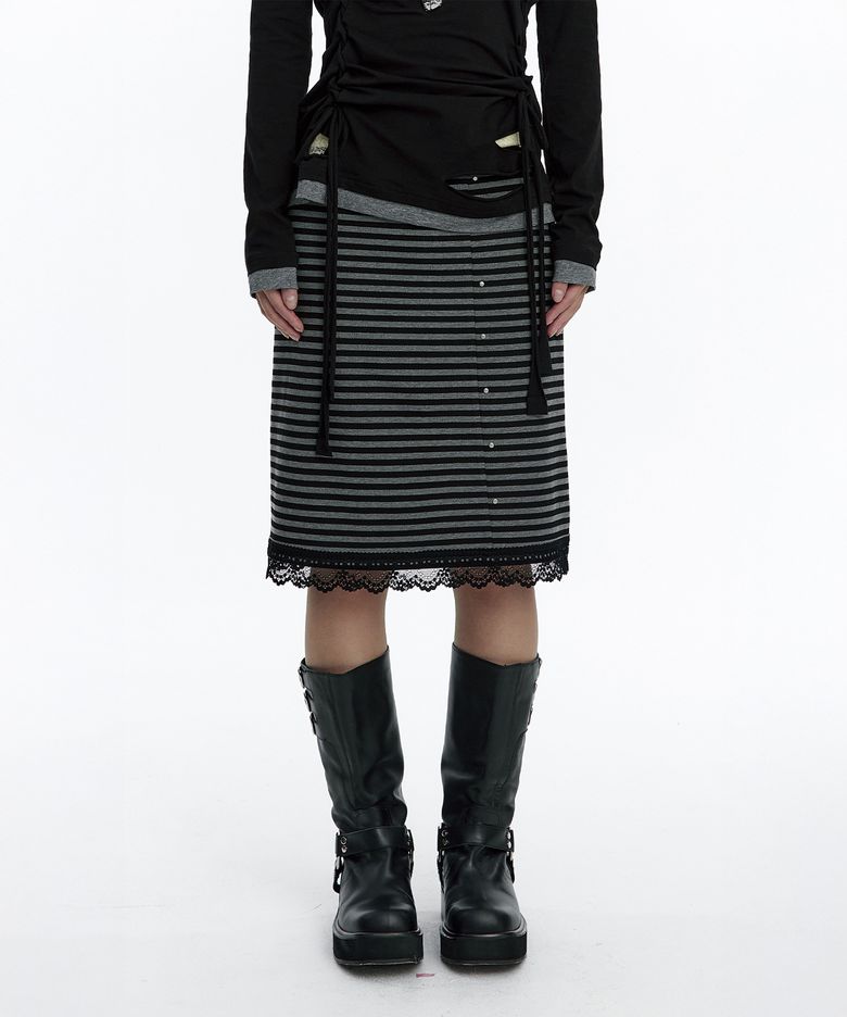 Stripe Lace Skirt