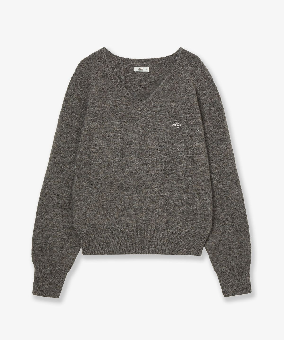 에이이에이이(AEAE) SYMBOL V NECK KNIT [MELANGE BROWN]