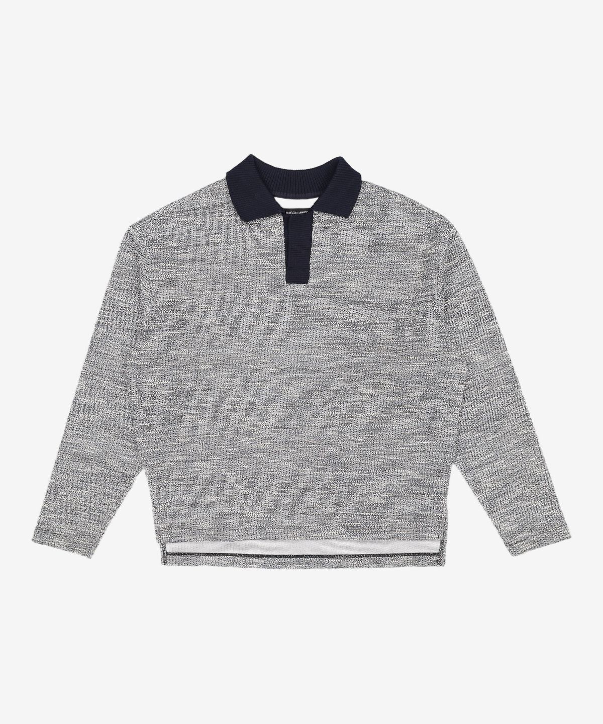 메종미네드(MAISON MINED) MIXED BOUCLE COLLAR KNIT LONG SLEEVE BLUE S