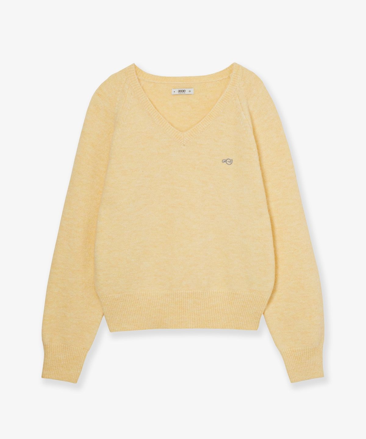 에이이에이이(AEAE) SYMBOL V NECK KNIT [YELLOW]