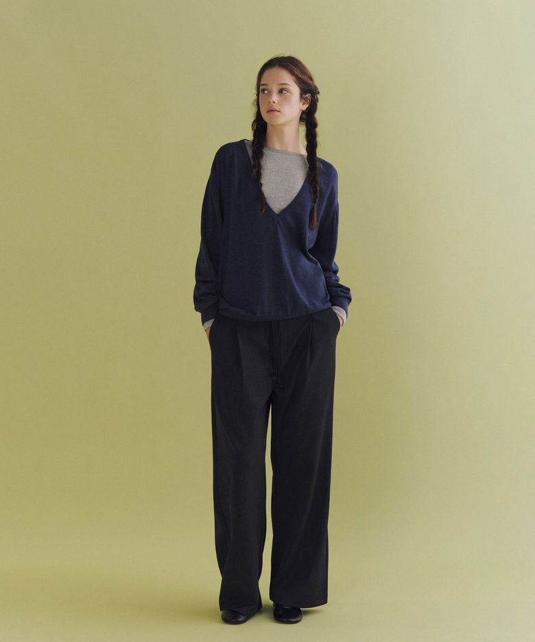 Drew stripe banding slacks (charcoal)