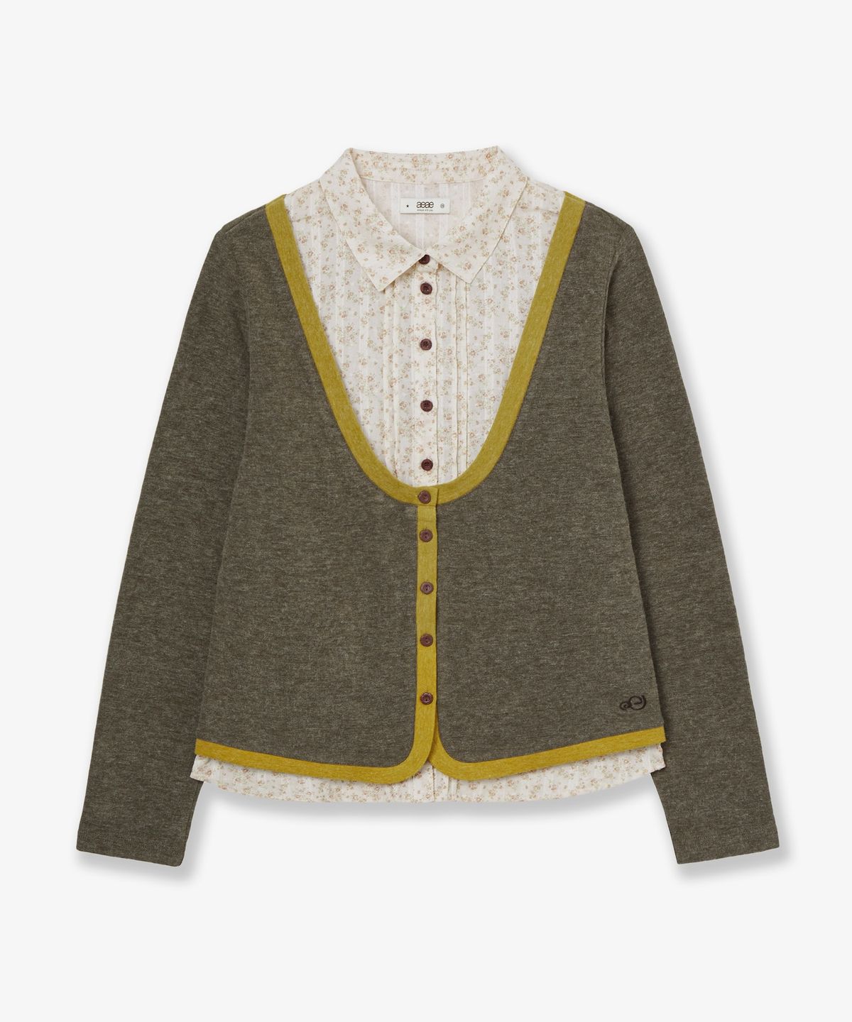 에이이에이이(AEAE) SHIRTS LAYERED CARDIGAN [OLIVE]