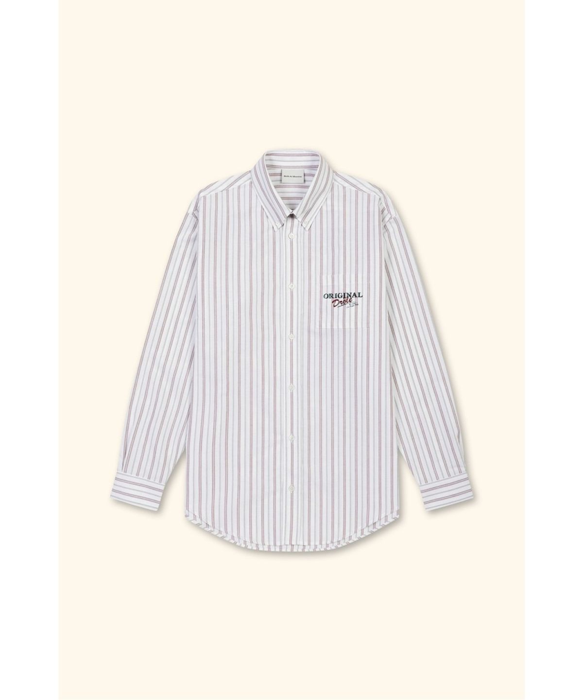 드롤드무슈(DROLE DE MONSIEUR) Long Sleeve Regular Stripped Shirt D0SAW26121RED
