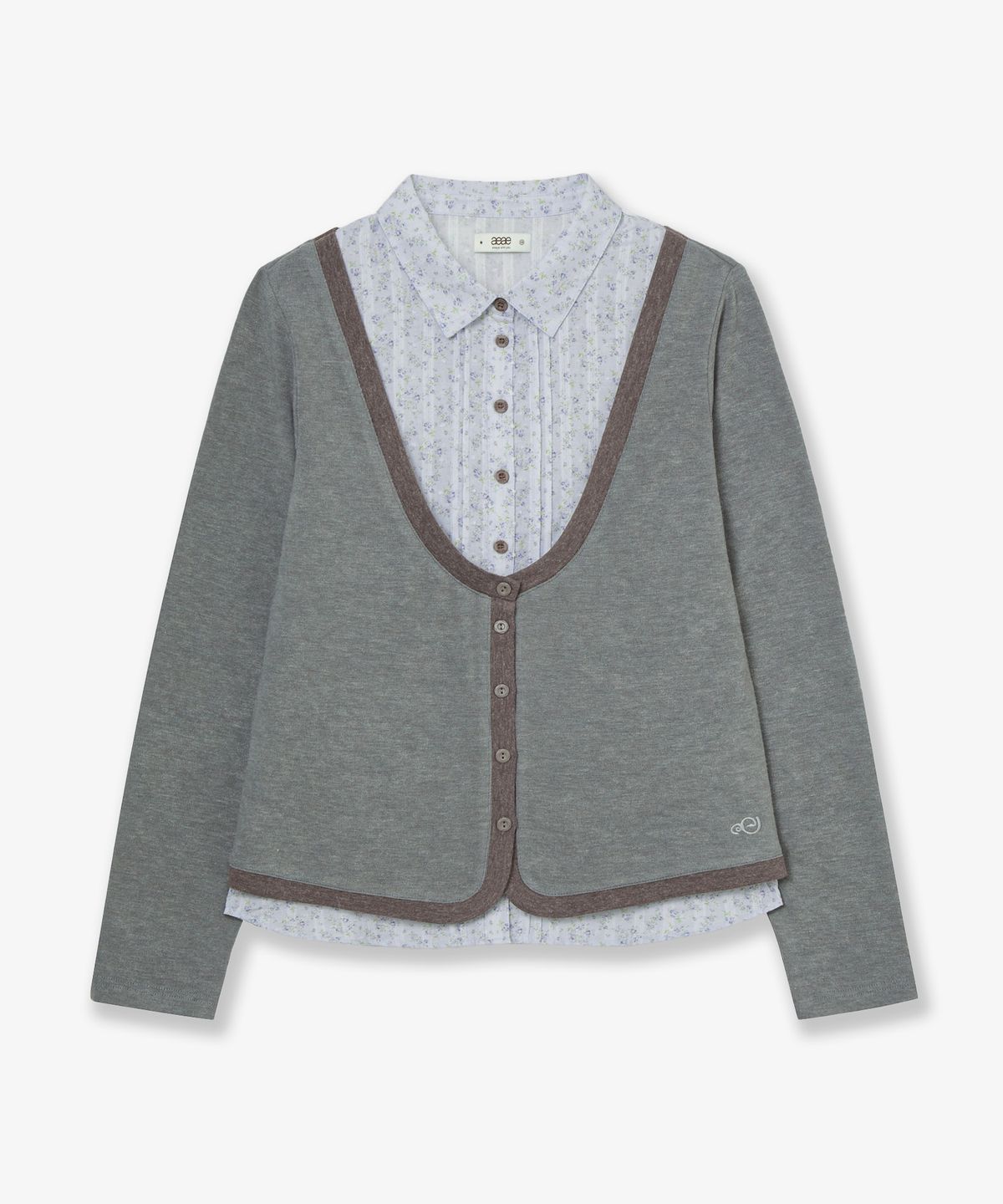 에이이에이이(AEAE) SHIRTS LAYERED CARDIGAN [GREY]