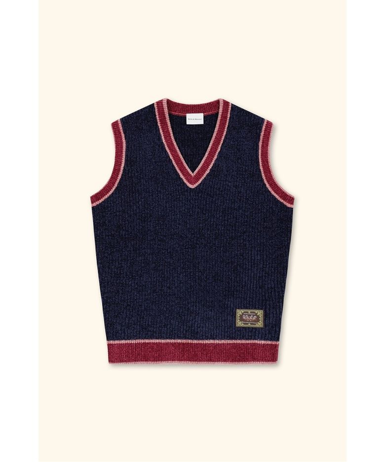 Sleeveless V Neck Vest Horse Patch D0VCW26104NYX
