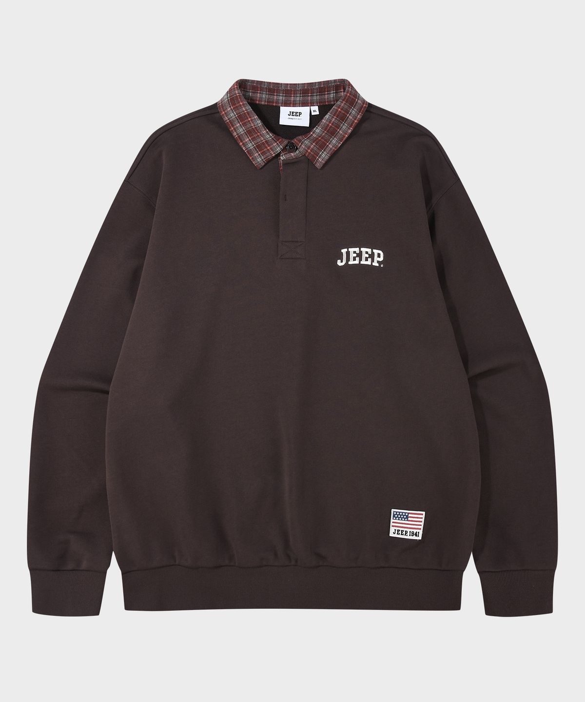 지프(JEEP) USA 1941 타탄체크 카라 맨투맨 (JR5TSU827BR)