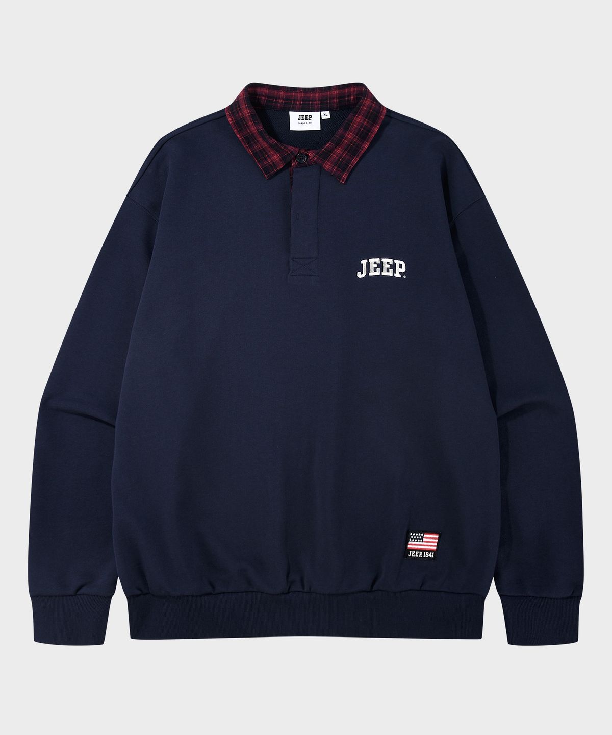지프(JEEP) USA 1941 타탄체크 카라 맨투맨 (JR5TSU827NA)