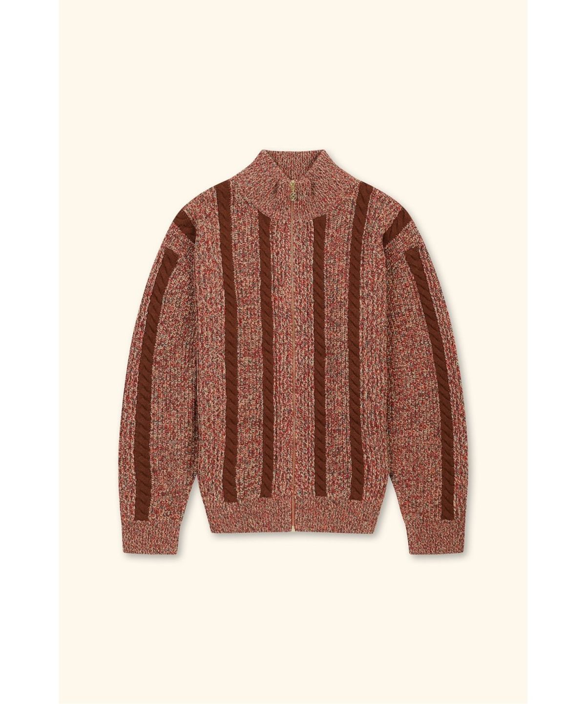 드롤드무슈(DROLE DE MONSIEUR) Zipped Torsade Cardigan Ribs D0WCW26108BRX