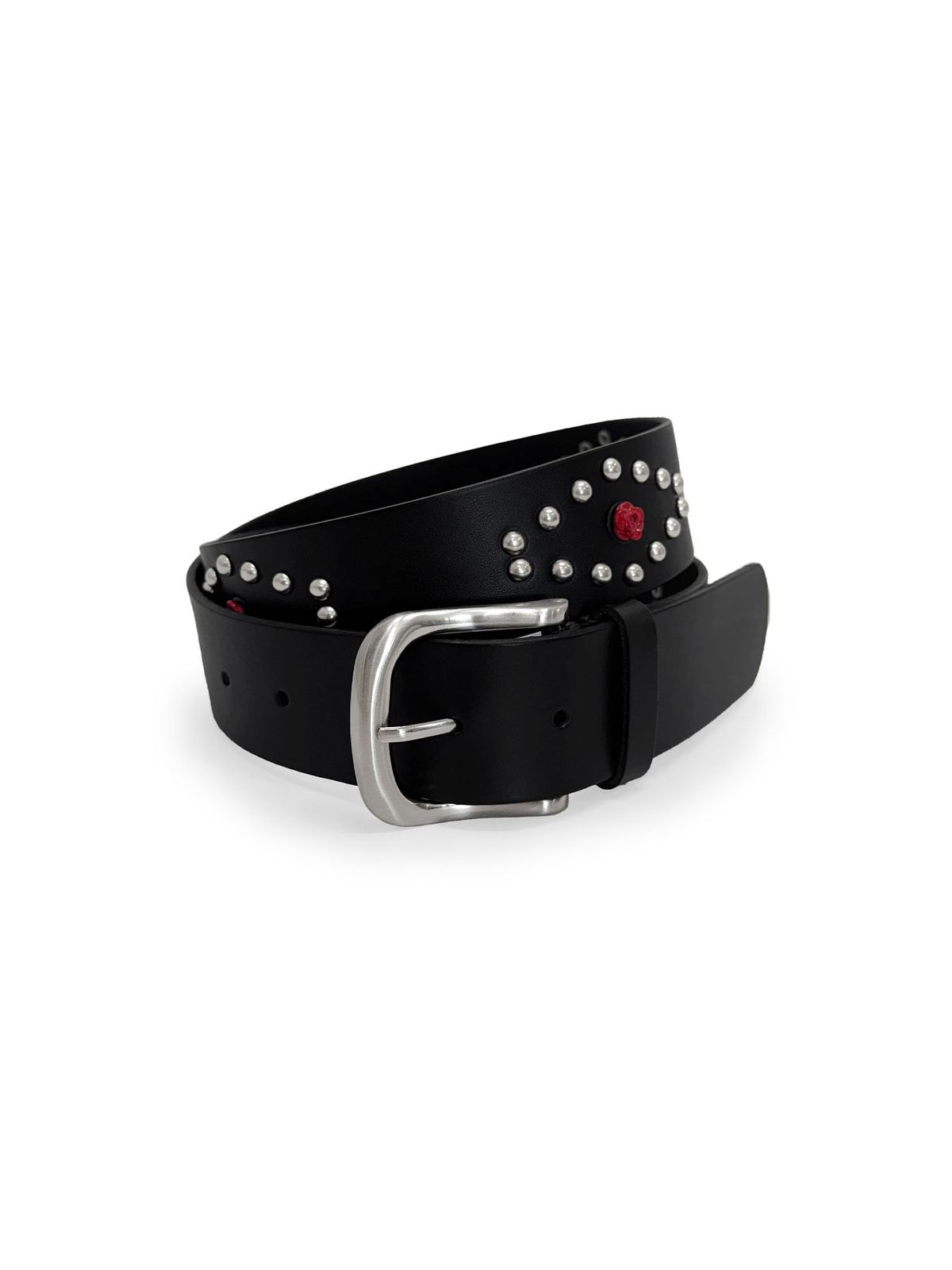 이히하(YEEHEEHAA) rose leather belt (BK)