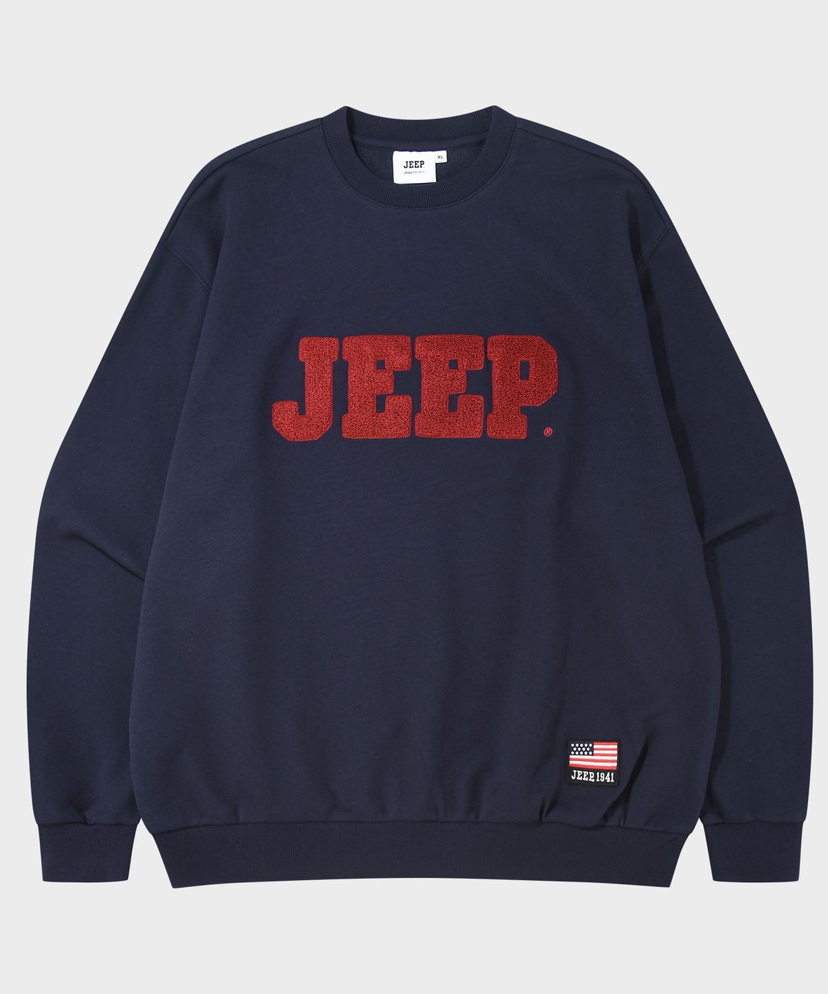 지프(JEEP) 빈티지 부클 빅로고 맨투맨 (JR5TSU828NA)