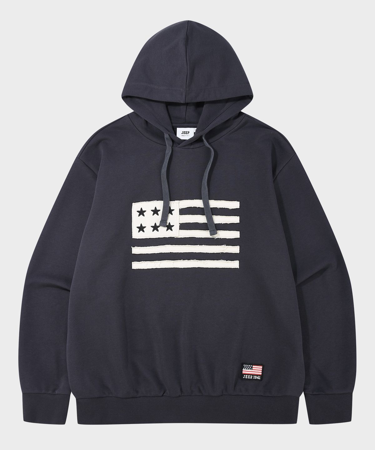 지프(JEEP) 데이지 워싱 USA FLAG 후드 티셔츠 (JR5THU833DG)
