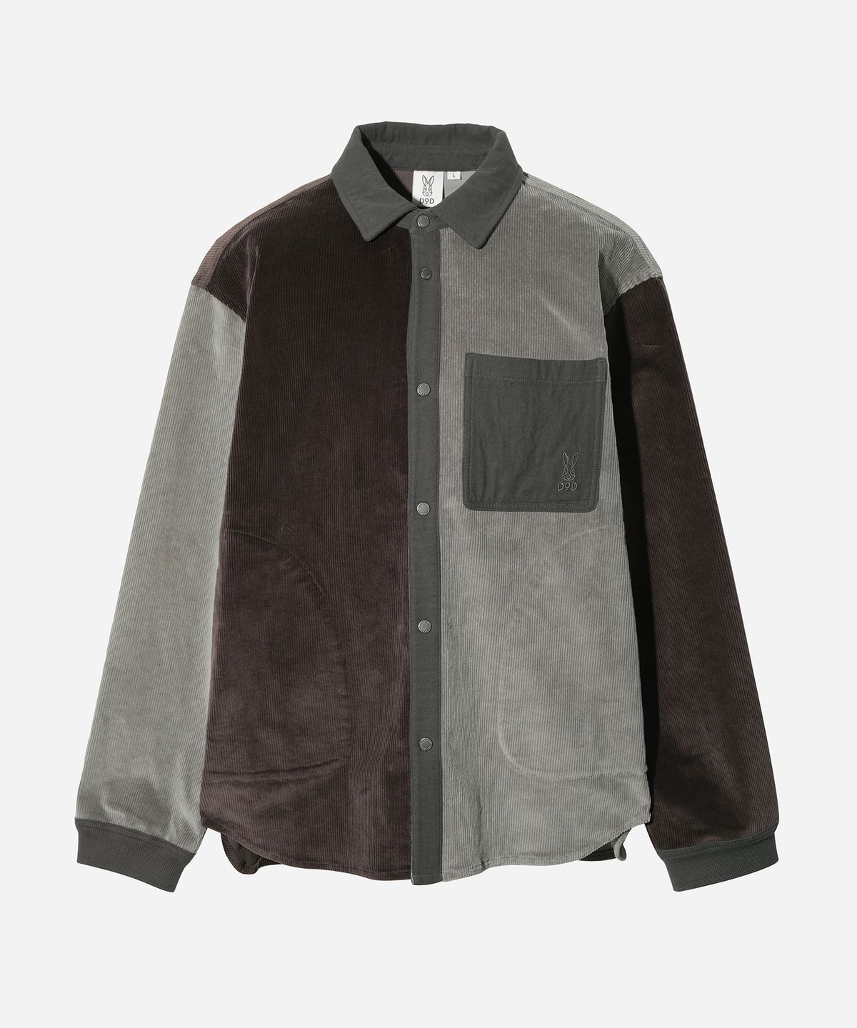 디오디(DOD) 그레인필드 코듀로이 컬러블럭 셔켓(BURGUNDY)