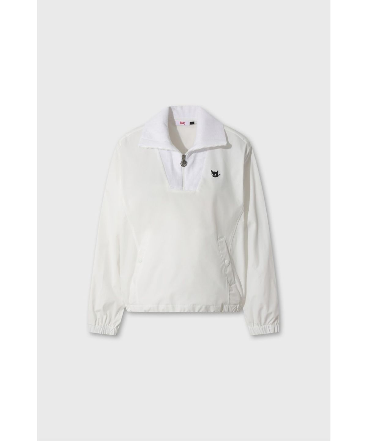 왁(WAAC) Women Knit Collar Woven Quarter-zip Pullover WWTBA26604IVX