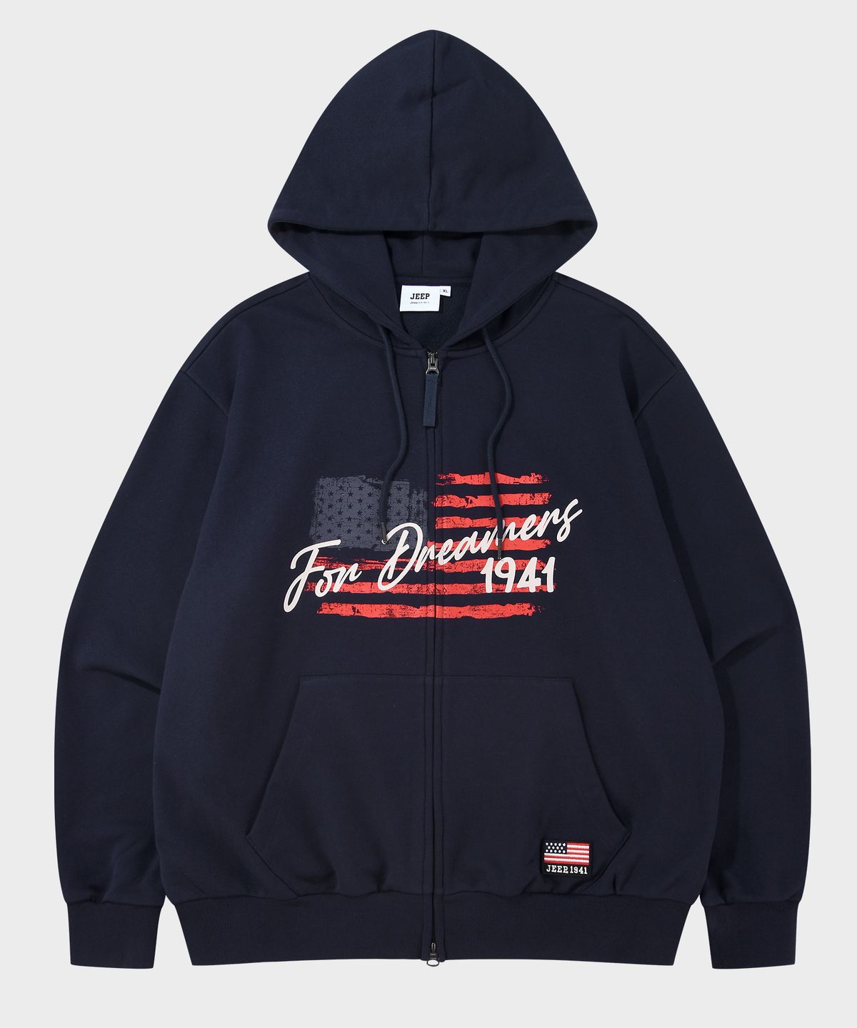 지프(JEEP) 2WAY USA FLAG 오버핏 후드집업 (JR5TZU072NA)