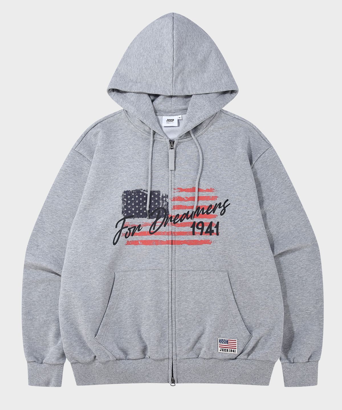 지프(JEEP) 2WAY USA FLAG 오버핏 후드집업 (JR5TZU072MG)