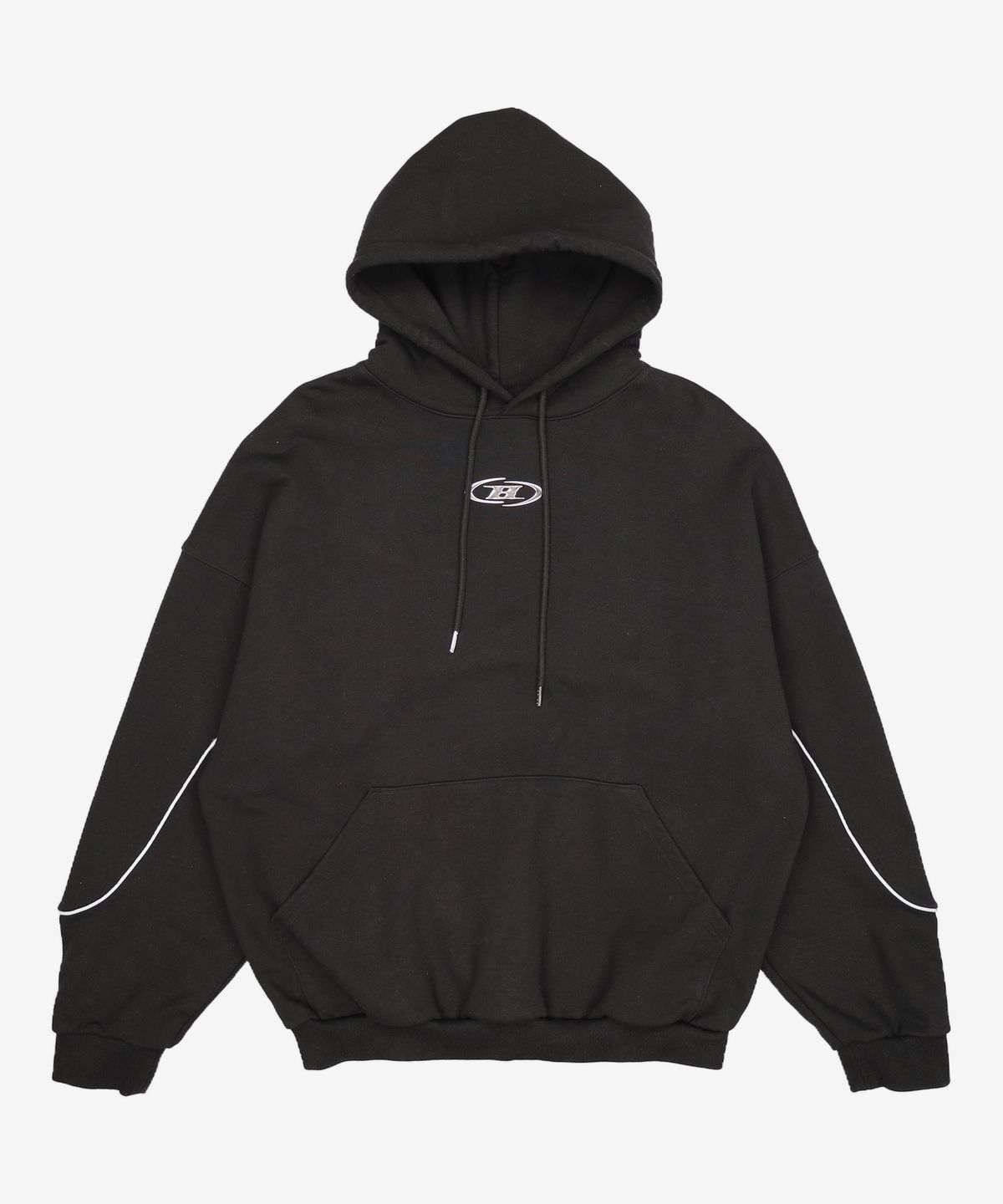 본투윈(BORN TO WIN) BIG CHROME REFLECTIVE LINE HOODIE [BLACK] 2