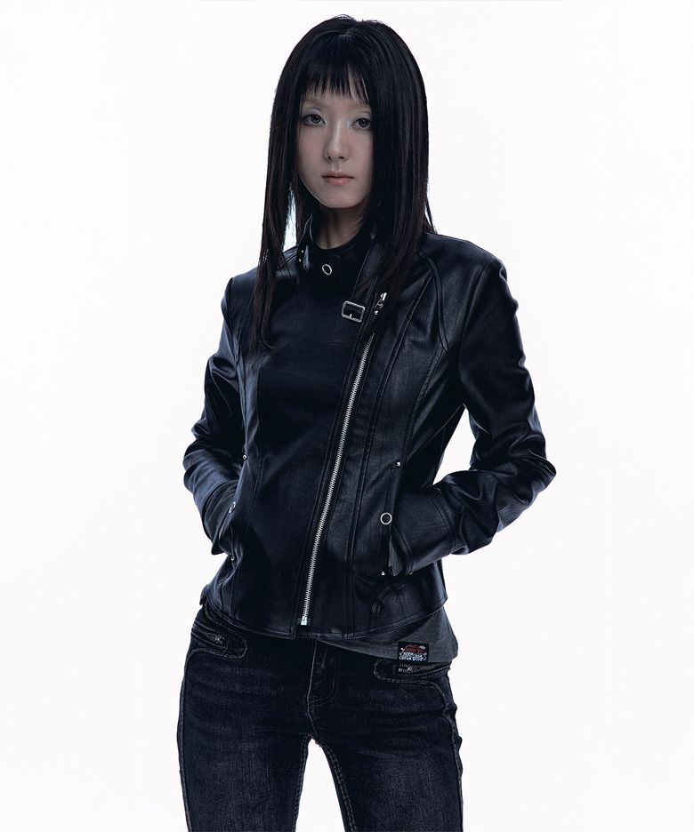Slim Line Leather Jacket Black