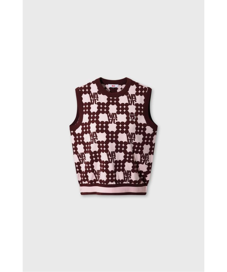 Women Dot Pattern Knit Vest (Set-up) WWWAA26610WID