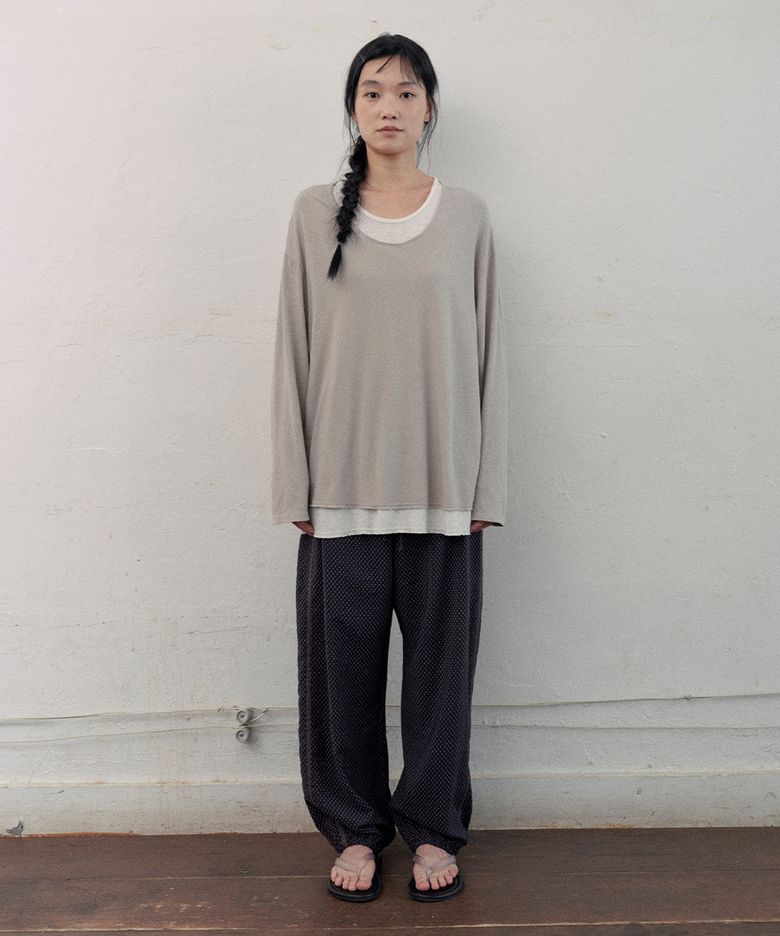 aube layered t-shirt (2color)