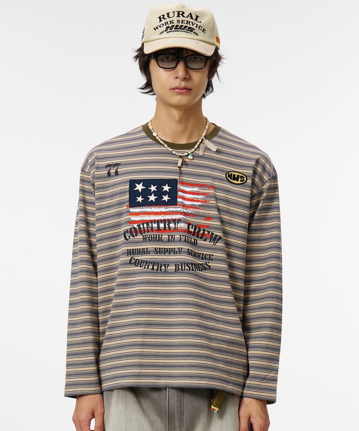 홍우성(HONGWOOSUNG) Work Stripe Long Sleeve_Gray