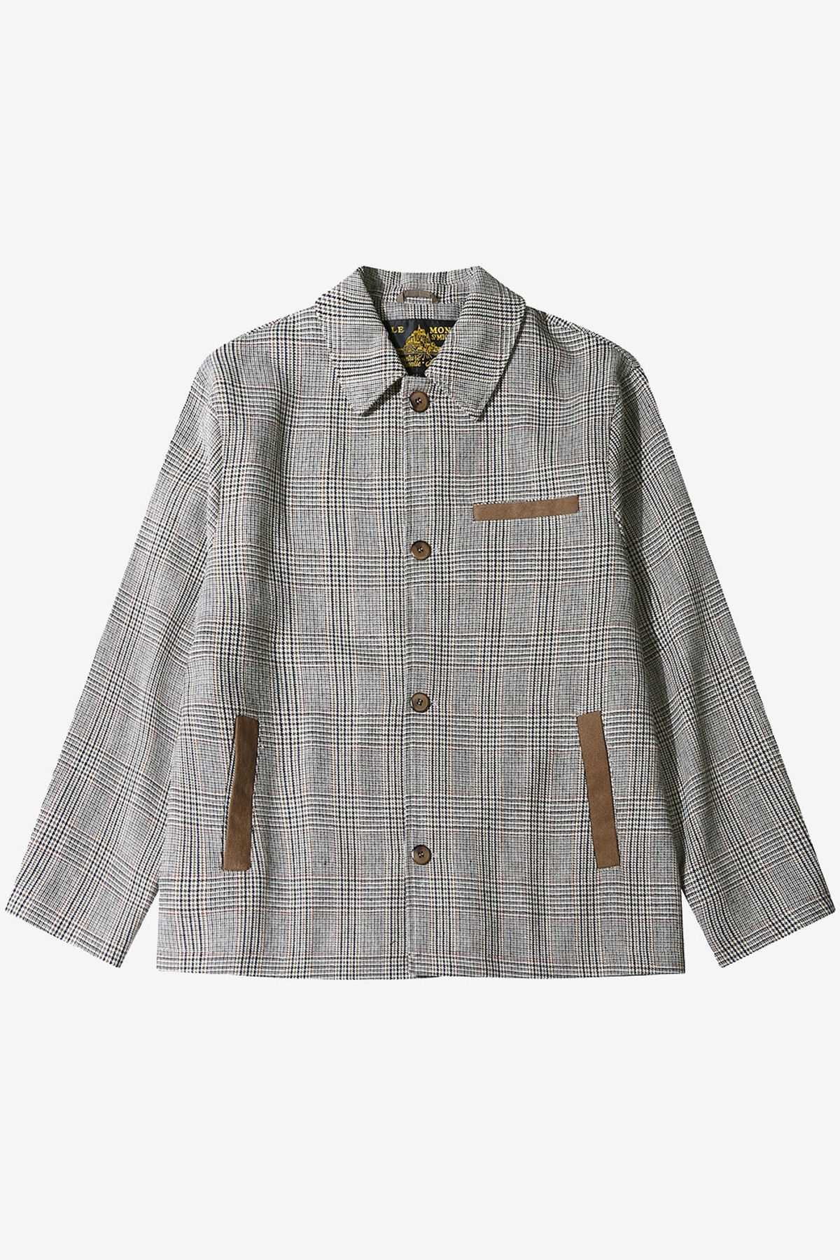 르몽생미셸(LE MONT ST MICHEL) VIGOGNE-CHECKED JACKET_Brown
